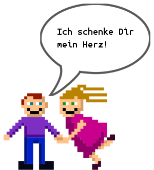 Junge schenkt Mädchen sein Herz